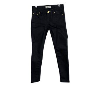 Acne Kex Coated Look Skinny Jeans, Low Rise, Y2K, Black, Size 25